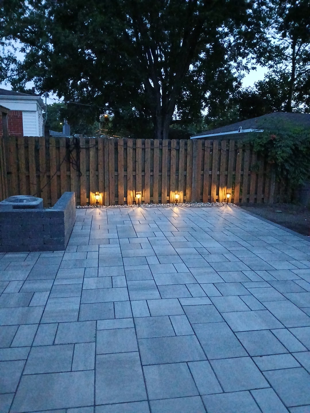 Brick paver patio installation