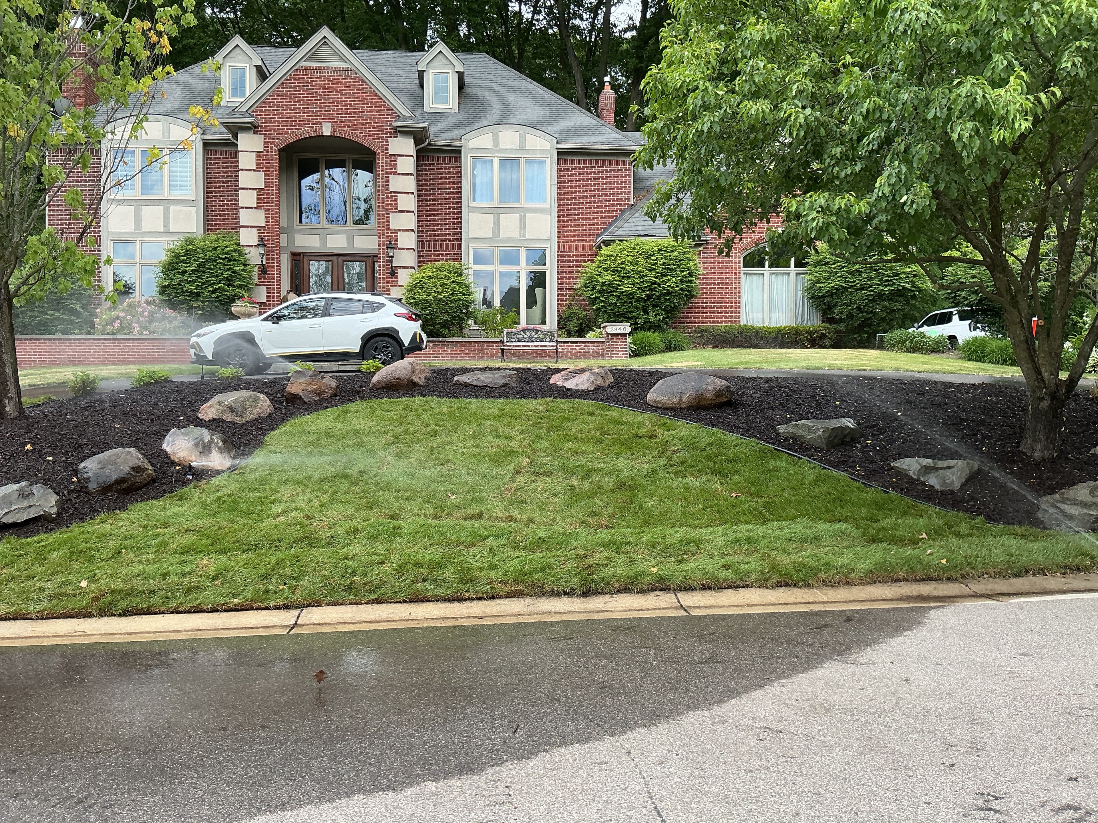 Completed landscape renovation at a residential property