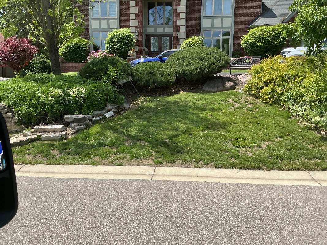 Before landscape renovation at a residential property